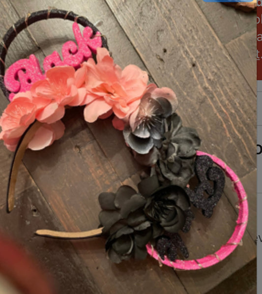 Black Pink 3D printed Mickey ears