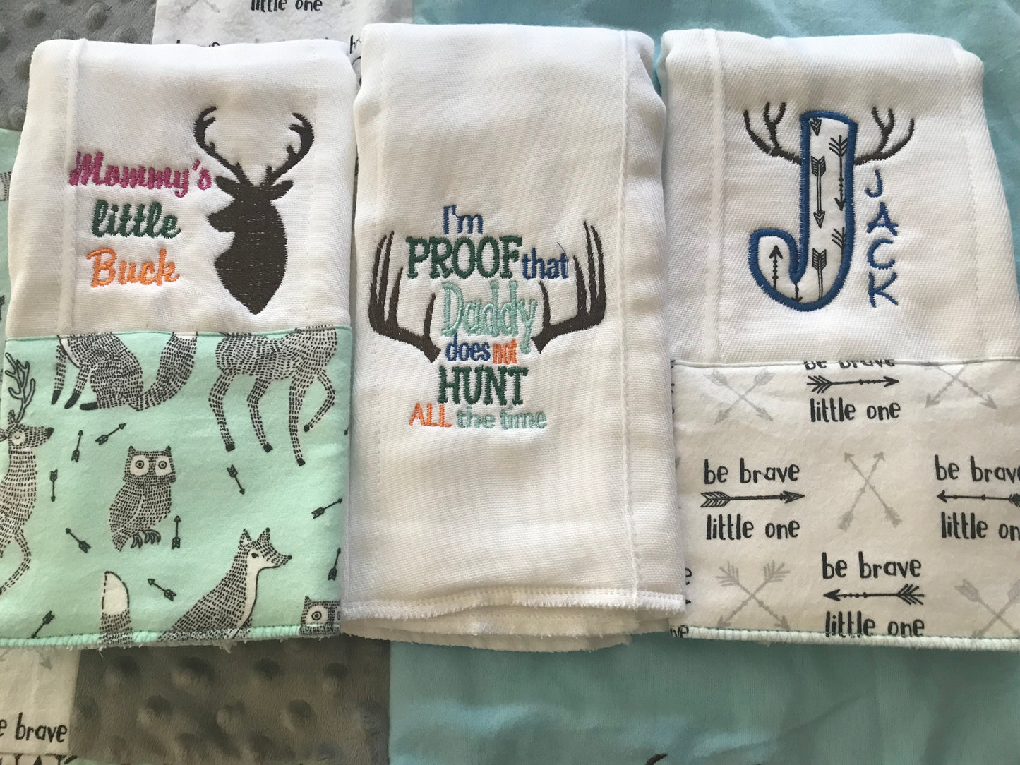 Baby blankets and burp cloth set